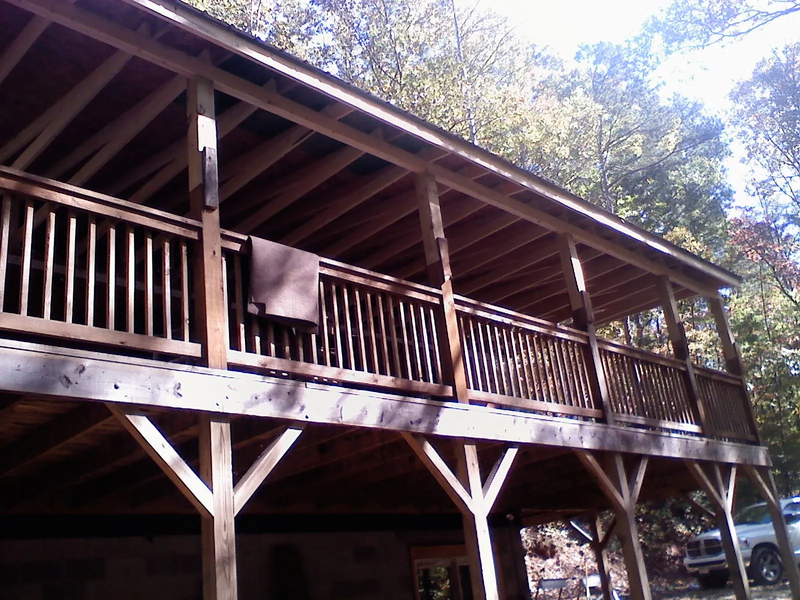 Timber framing under a new elevated porch and deck — Roof Leak Repair in Ulster Park by Roofing Brothers